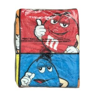 NEW M&M’s Brand Character Squares Micro-fleece Throw